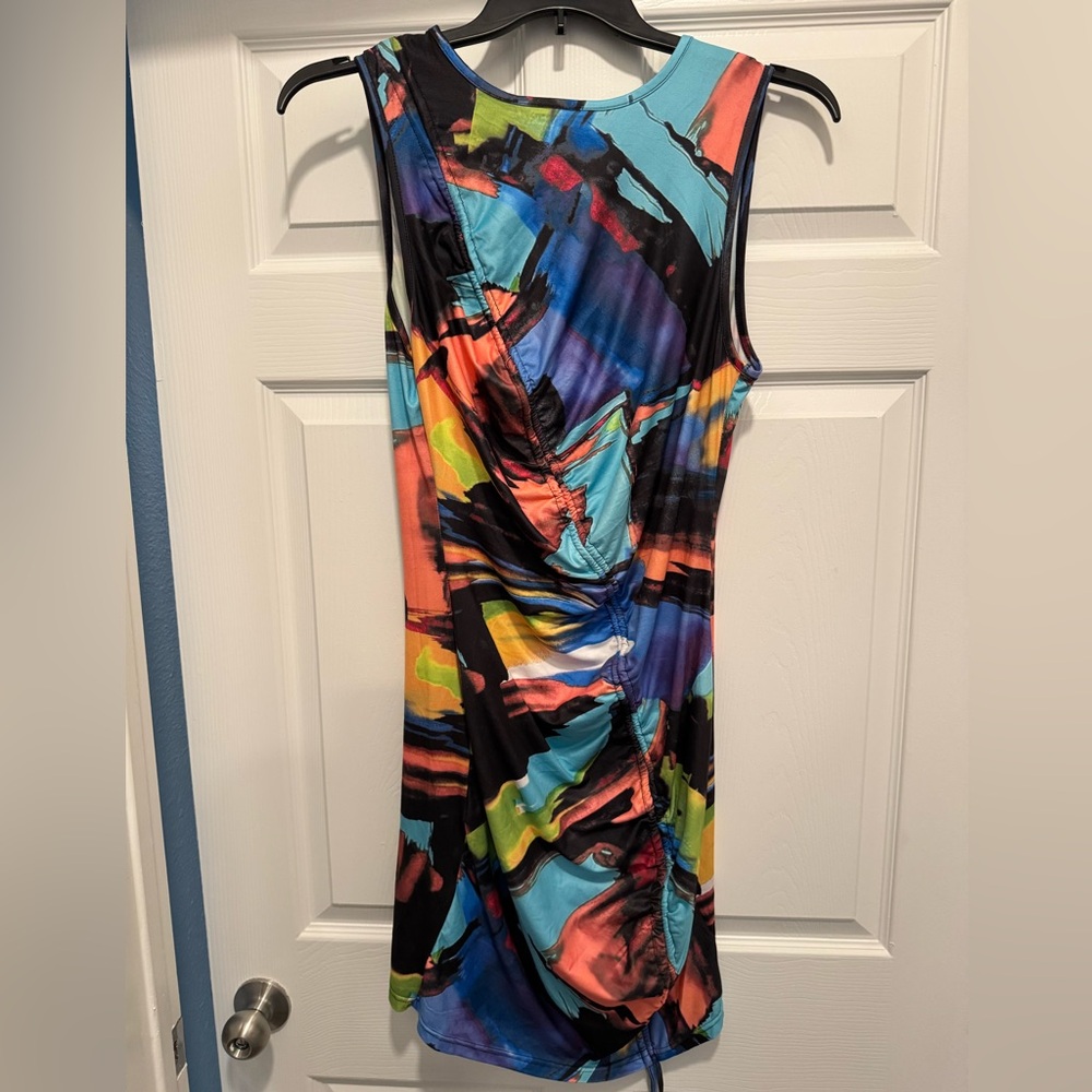 Trends SHEIN SXY Colorblock Drawstring Ruched Bodycon Dress Size XL - Picture 4 of 7